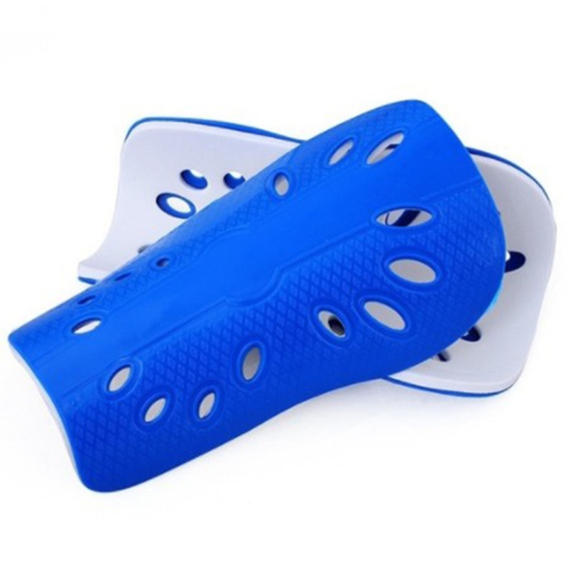 1 Paar Voetbal Scheenbeschermers Plastic Voetbal Guards Been Protector Voor Kinderen Volwassen Beschermende Ademend Scheenbeschermer Blauw Rood: blue / Adults