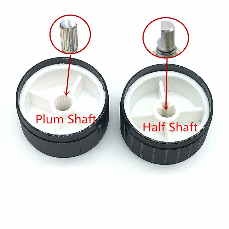 2 stk/parti sort aluminiumslegering potentiometer/encoder knopper switch caps 30 x 17mm halv aksel blomme aksel