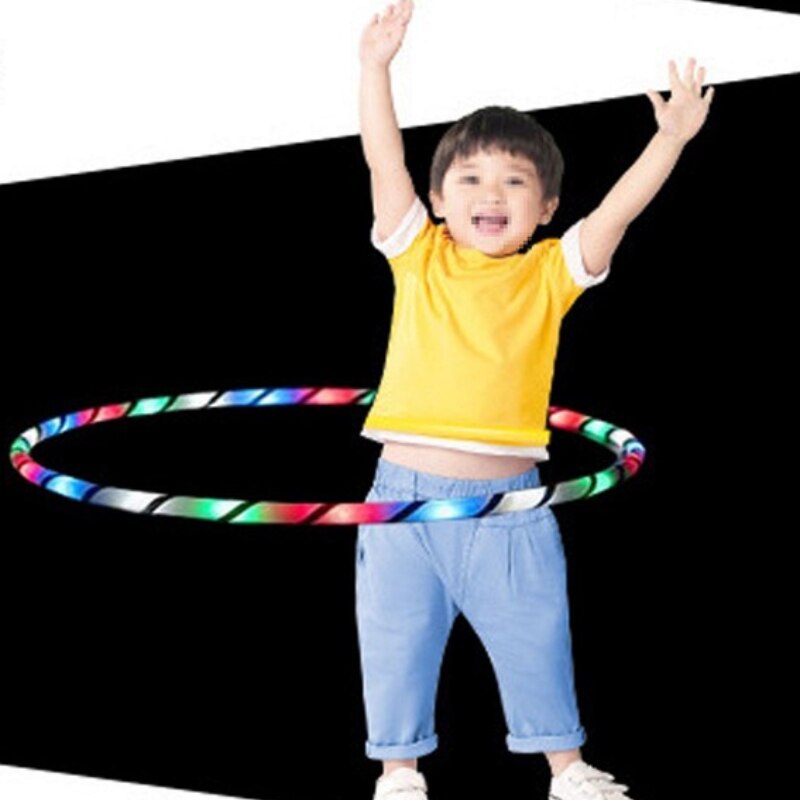 Cerceau de sport en vrac, 90CM, 7 couleurs, éclairage LED clignotant, anneau de musculation, yoga