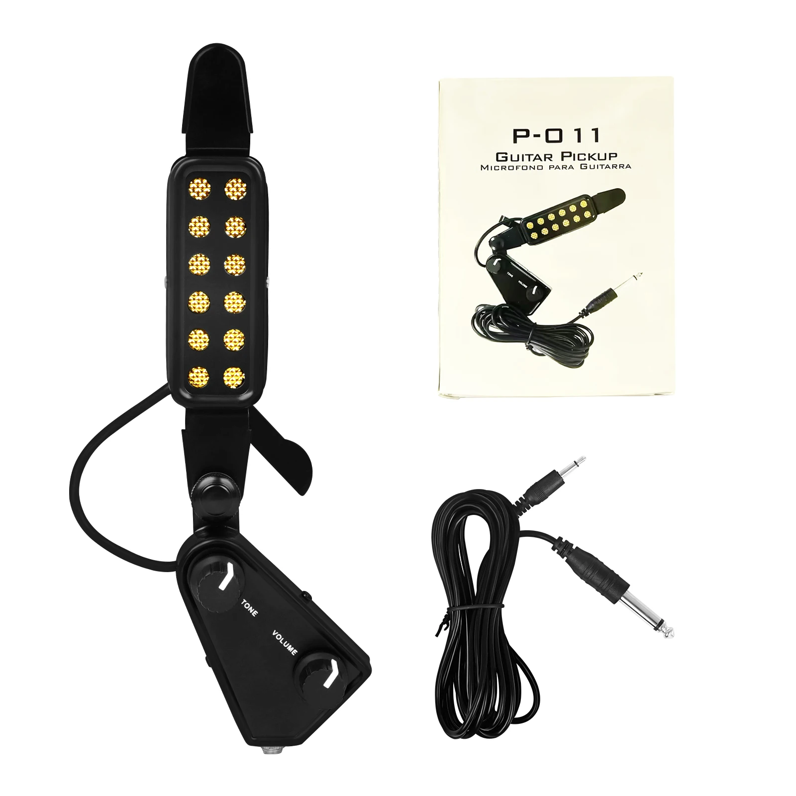 Gitarren-Tonabnehmer, Schallloch-Tonabnehmer für Akustikgitarre, magnetischer Wandler mit Audiokabel, Teile und Zubehör für Gitarreninstrumente: Default Title