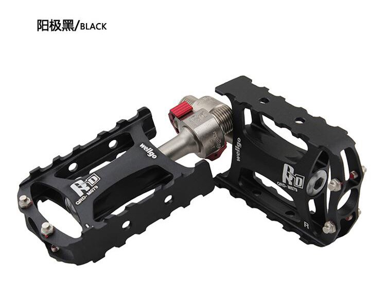 Wellgo QRD-M079 Pedal de rodamiento ultraligero, Pedal de liberación rápida para bicicleta de montaña o carretera, piezas para bicicleta