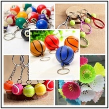 plastic basketball Bag Pendant Mini basketball Keychain men car key rings Sports Souvenir party favor School birthday