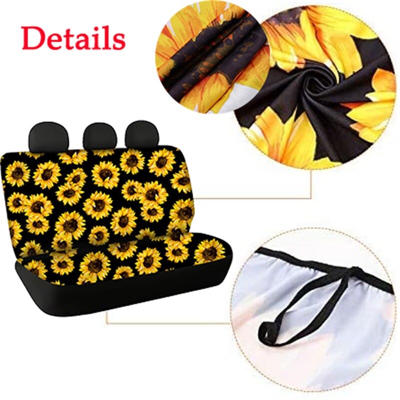 INSTANTARTS-Fundas de asiento de coche con estampado Floral, Hawaiano, Polinesia, Plumeria hibisco, juego completo de 4 fundas lavables