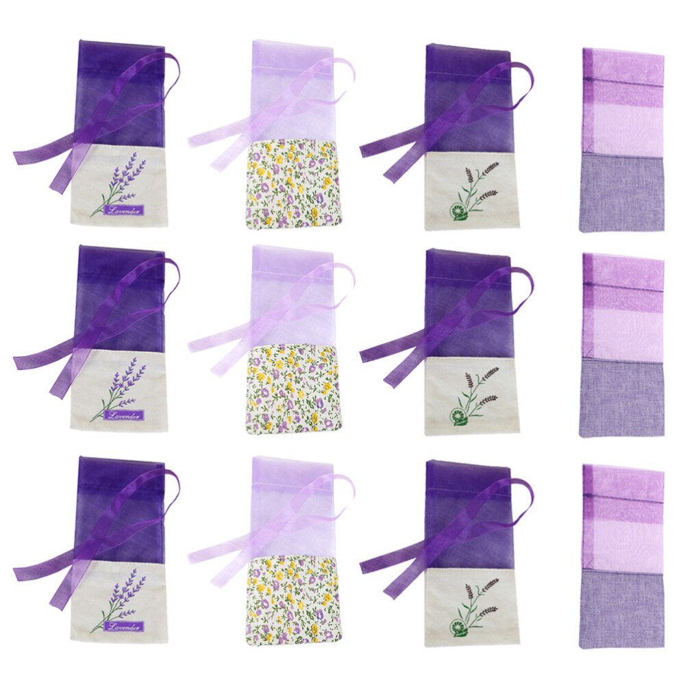 10 stk blomsterprint lavendelposer tomme duftpose poser taske til afslappende sovende lys lilla: Som vist 2