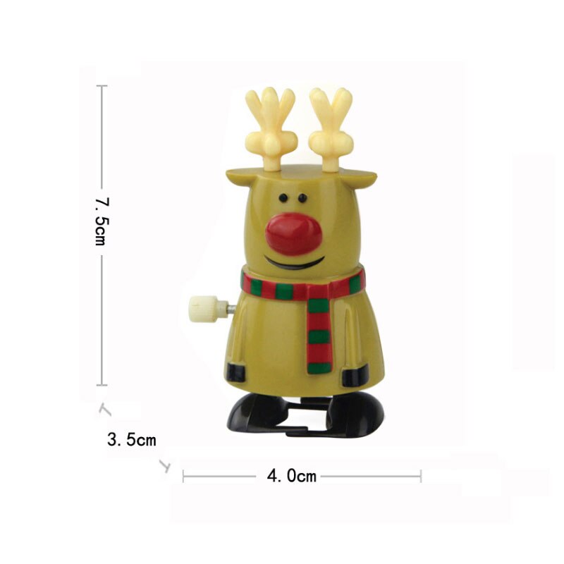 Christmas Clockwork Jumping Toys Children Mini Christmas Vintage Santa Claus Snowman Wind Up Toys for Kids Funny: Scarf Deer