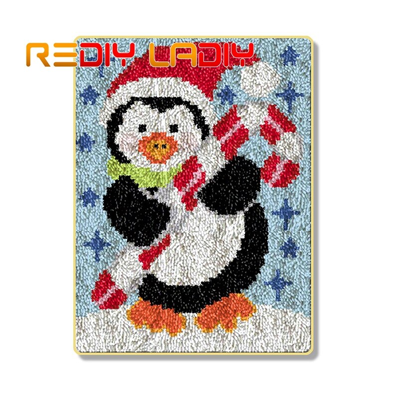 Kits de crochets à loquet, faites votre propre tapis à fleurs colorées, coussin de crochet, tapis de bricolage, fil acrylique, toile imprimée, loisirs créatifs: ZD723