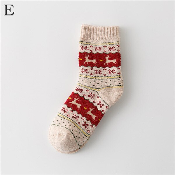 Dam strumpor dam julstrumpa vinter söt ull 3d dam crazy sock kvinnlig termisk tjocka varma djurstrumpor: Beige