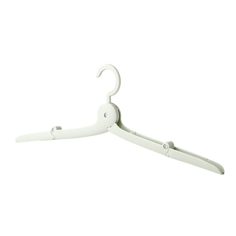 1PC Mini Foldable Portable Clothes Plastic Hangers Multifunction Travel Folding Hanger Travel Artifact Suit Laundry Drying Rack: Green