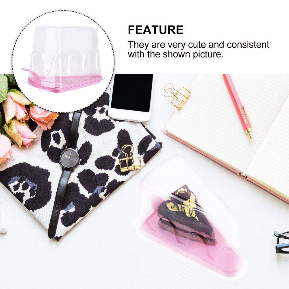 20pcs Cake Slice Container Cheesecake Box Transparent Slice Container