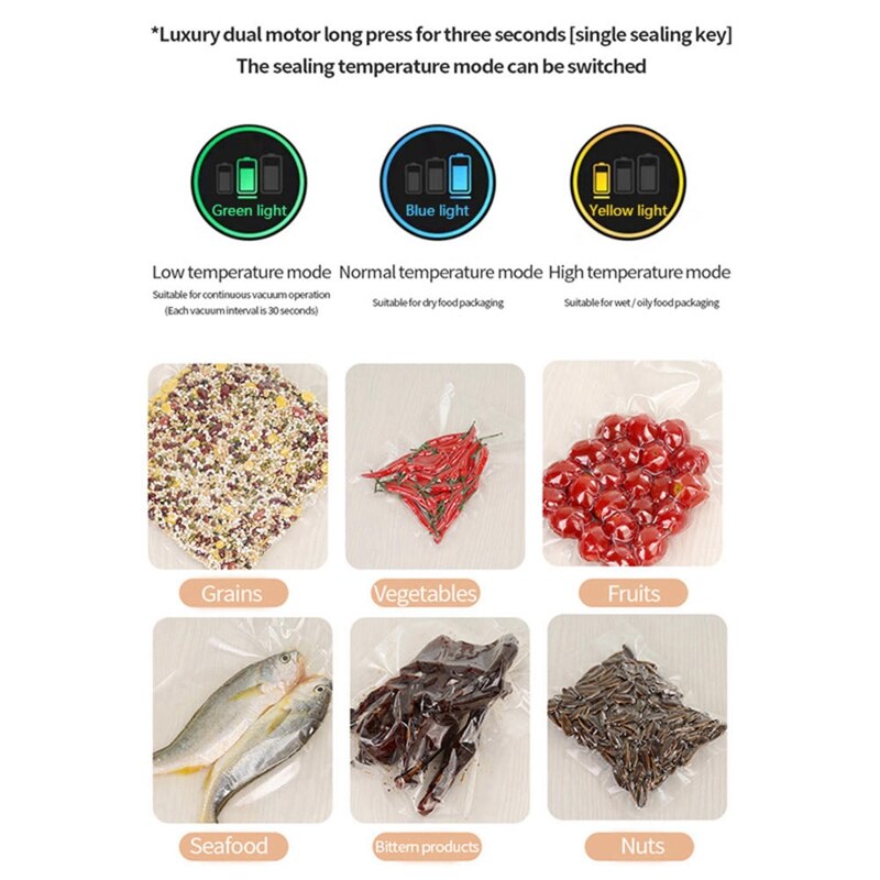 Vacuum Food Packaging Commercial Food Saver Vacuum Sealer Seal a Meal Machine Foodsaver Sealing Kit EU Plug