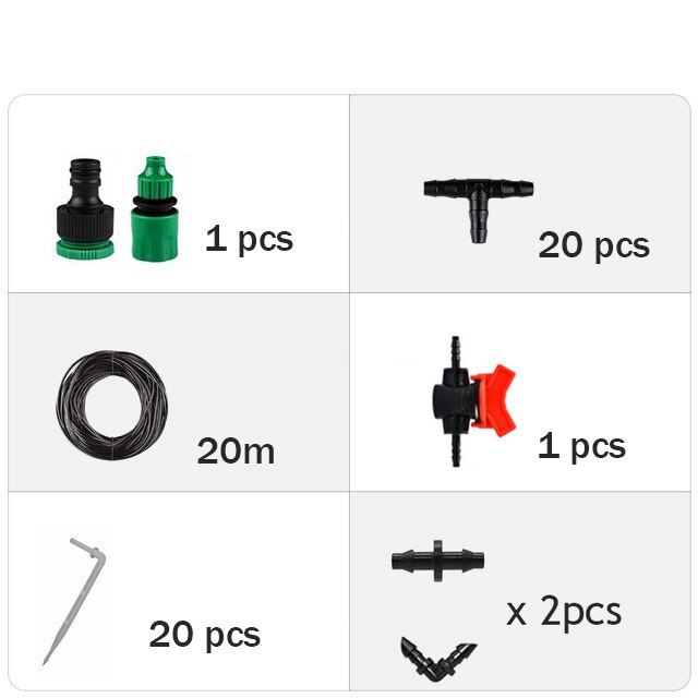 DIY Miniature Automatic Drip Irrigation Kit Garden Irrigation System Indoor Plant Automatic Watering System: 20M