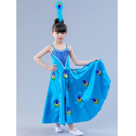 3 colors white dancer costumes for women kids peacock costume girls peacock dress white peacock dress