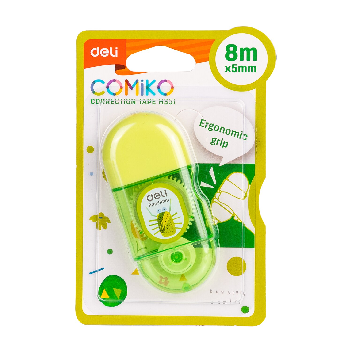 Deli Draagbare Correctie Tape Kawaii Wit Out Corrector Relatiegeschenk Briefpapier Studentenprijs School Office Supply EH350: 8m Green