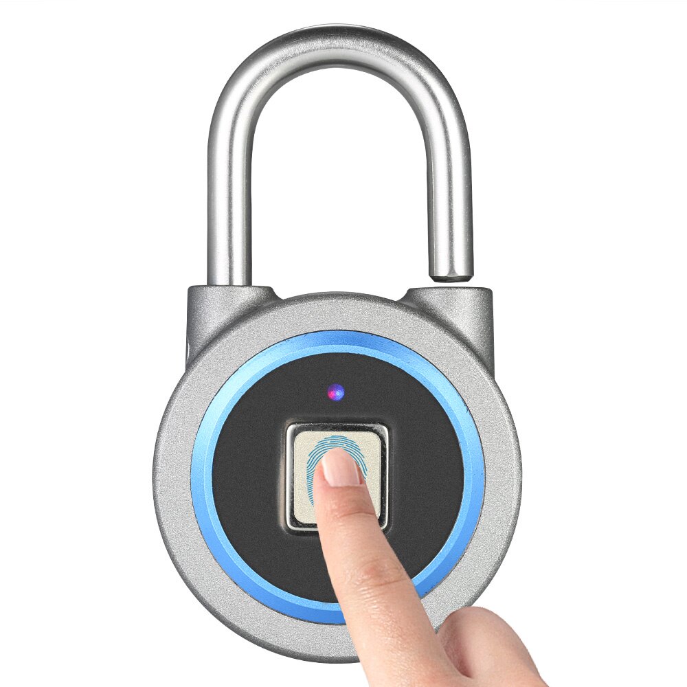 Smart Fingerprint door lock BT Padlock Unlocking by Fingerprint&APP Rechargeable Keyless 10 Fingerprints IP65 Waterproof: D