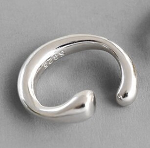 F.i.n.s Koreaanse Stijl S 925 Sterling Zilveren Oor Clip Ins Twee-Tones Minimalistische Glossy Oor Gesp Manchet Zonder piercing: 1PC Silver HEK1108