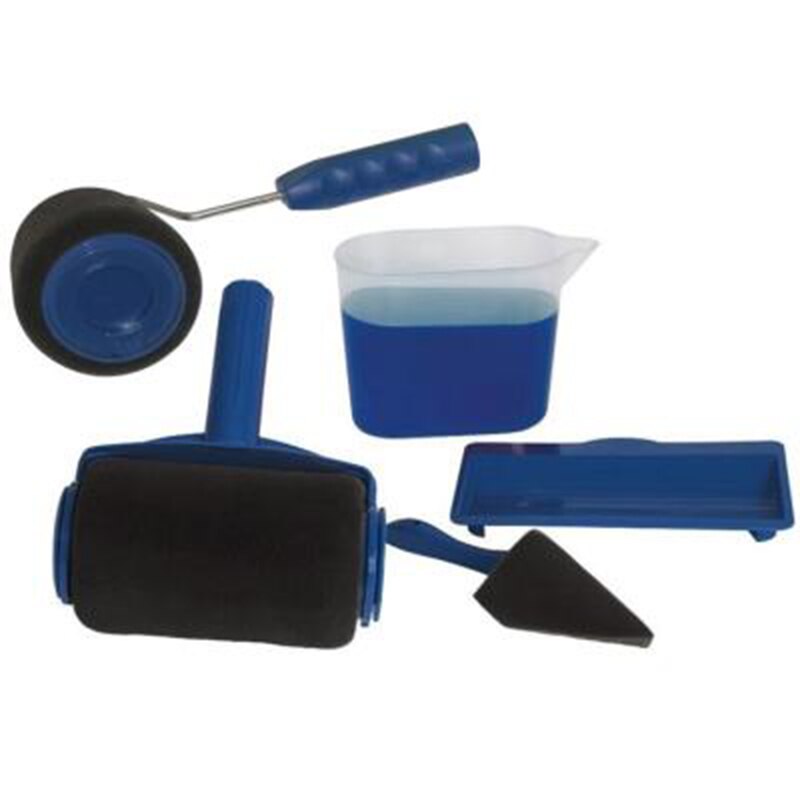 Paint Runner Pro, outil de rénovation, poignée, rouleau, brosse, pour peinture murale, avec rouleau multifonctionnel, pour peinture murale: 5PCS set