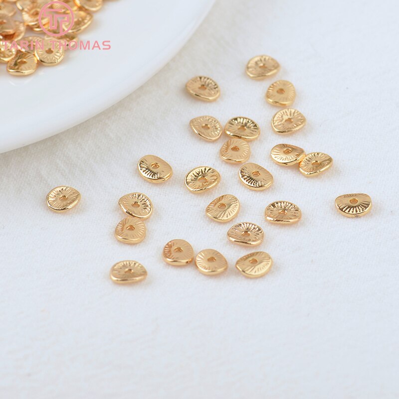(3471)50PCS 5x6MM 8x9MM 9x10MM 24K pozłacane mosiężne koraliki dystansowe koraliki czapki wysokiej jakości biżuteria Diy Akcesoria