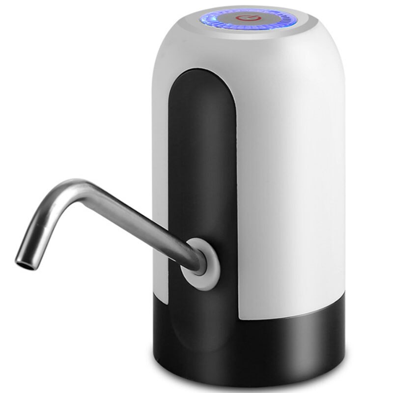 Dispensador de agua eléctrico USB, dispositivo de bombeo de agua potable con botón, botella automática, para hogar, escuela y oficina: Blanco