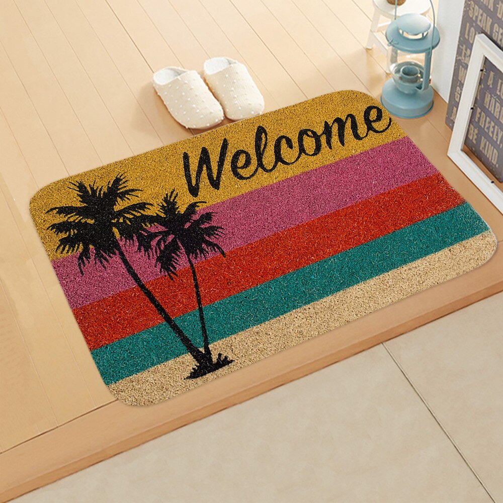 1 pièces bienvenue lettre imprimer paillassons Rectangle tapis de bain antidérapant chambre cuisine entrée imprimer tapis de sol paillassons: 5
