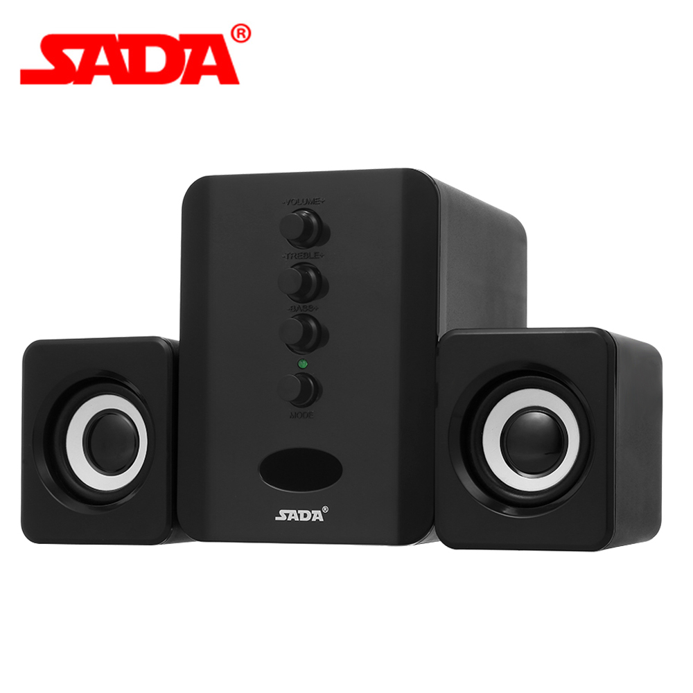 SADA D-202 USB Wired Speaker Bluetooth Set Computer Speakers Combination Speakers Stereo Bass Subwoofer Sound Box for Laptop PC