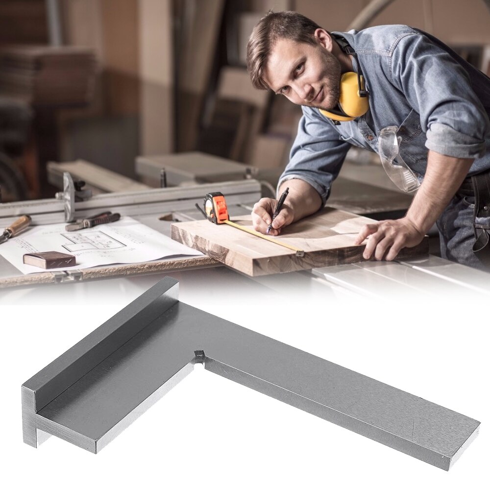 Machinist Square 90Degree Right Angle Engineer Tool Set with Seat Precision Ground Steel Hardened Angle Ruler 50x40/75x50/100x70