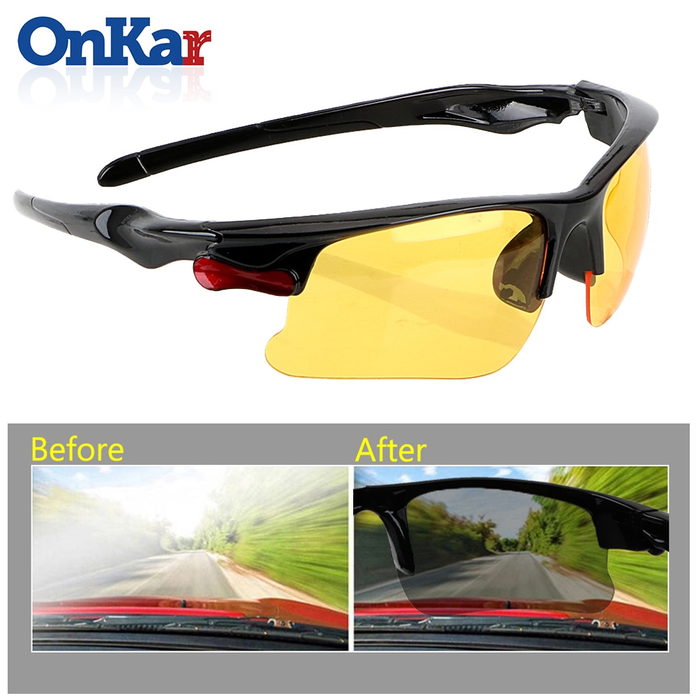 Onkar bilkørselsbriller nattesyn briller beskyttelsesudstyr solbriller indvendigt tilbehør anti-uv / anti-tåge beskyttelse