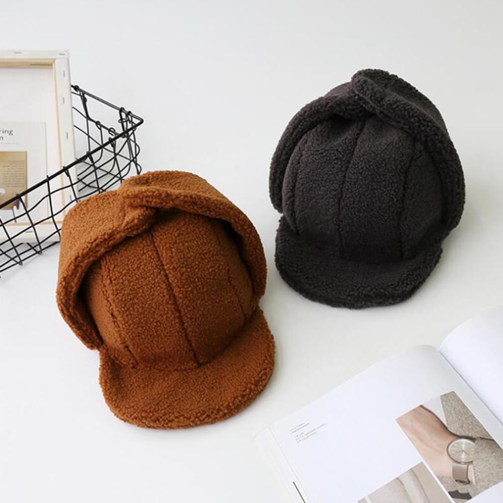 MISSKY mujeres sombreros estilo coreano todo a juego espesado Linda gorra de béisbol oído protección de peluche sombrero para Otoño Invierno