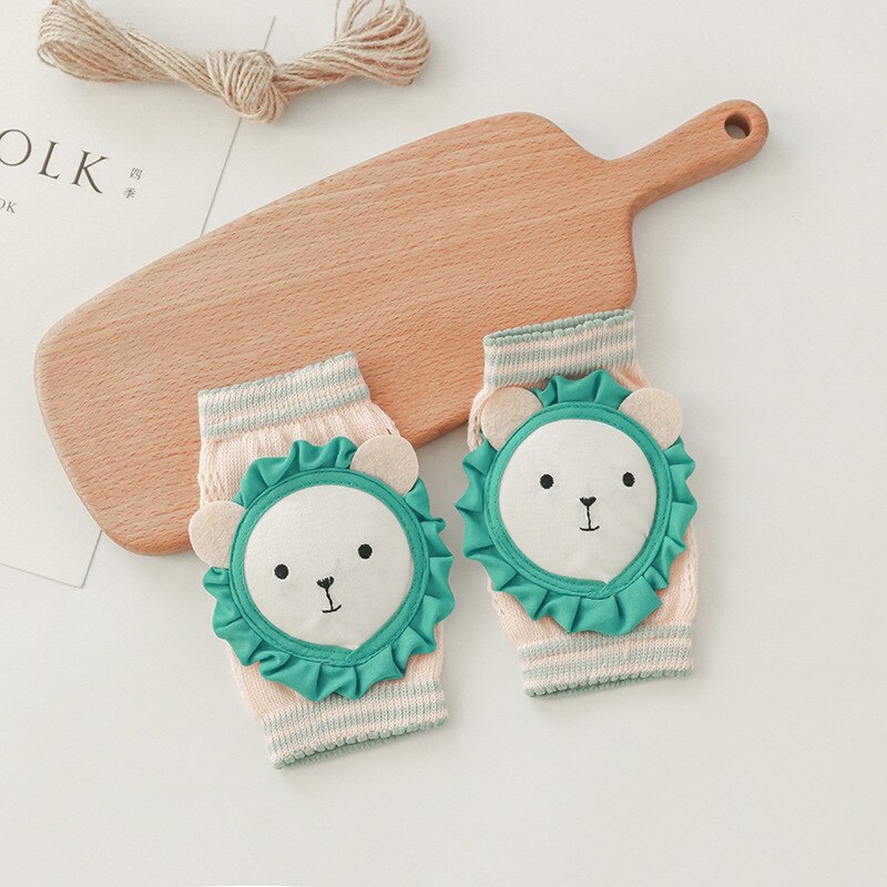 Calcetines para gatear de bebé, Protector de rodilla de recién nacido para piernas, calentadores de piernas para niños pequeños, calentadores de seguridad para niños pequeños de algodón para niños: blue