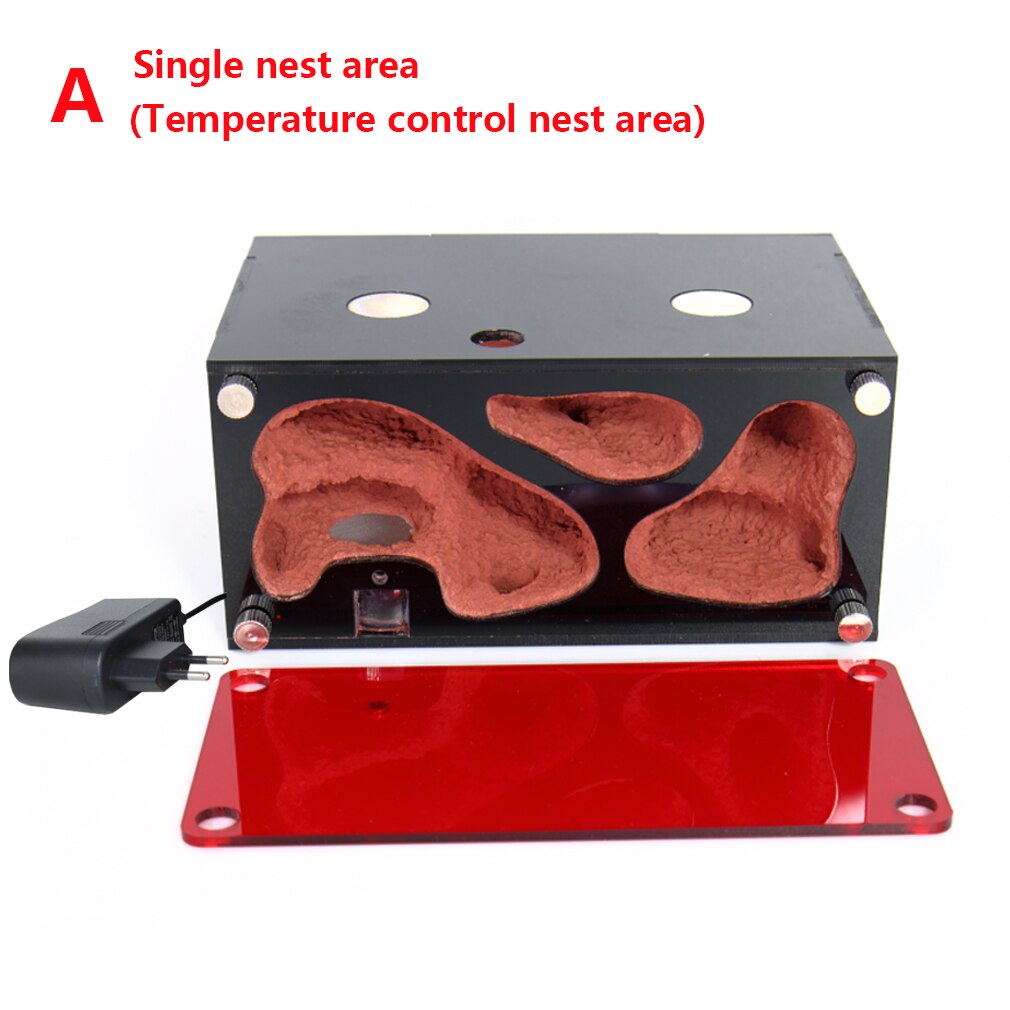 Fourmilière en acrylique avec contrôle de la température, nid de fourmis en béton, Expansion infinie, Kit de fourmilières: Heating nest area  A