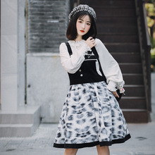 Harajuku coreano estilo gótico punk leopardo impressão princesa japonês vestidos cos loli cosplay menina lolita jsk vestido