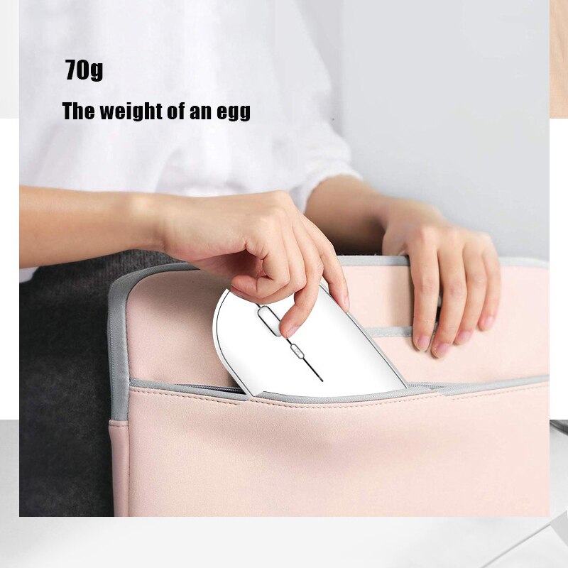 2.4G Bluetooth Draadloze Muis Ergonomische Draagbare Mute Stille Power Saver Oplaadbare Meisje Muizen Voor Laptop
