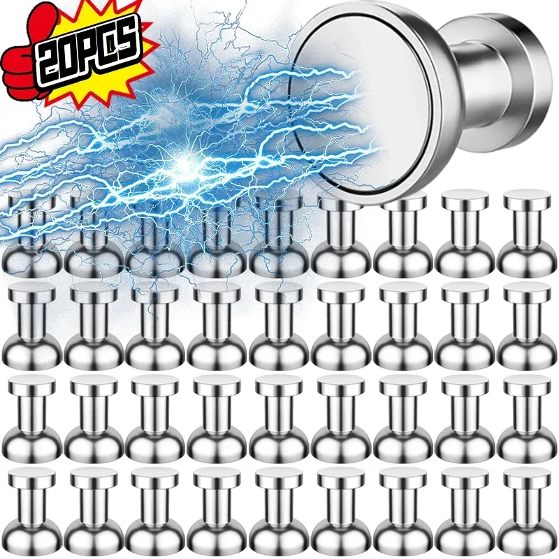 20/2PCS Magnet Super Strong Magnetism Push Pin Neodymium Magnet Refrigerator Kitchen Whiteboard Strong Magnetic Thumbtacks Home