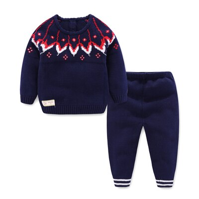 A thick cotton sweater: Blue / 12M