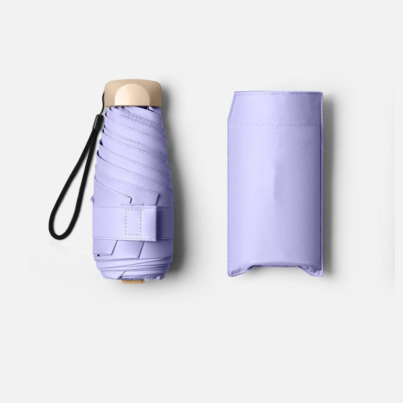 Zonnige en regenachtige parasol voor tweeërlei gebruik 50% korting op zonnebrandcrème en UV-bescherming opvouwbare paraplu mini-studentenspecifieke paraplu: Paars