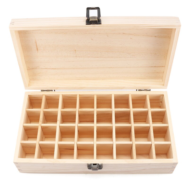 32 Grids Wooden Essential Oil Storage Box Case Holder Container Organizer Carrying Case Aromatherapy Container Toiletry Kits