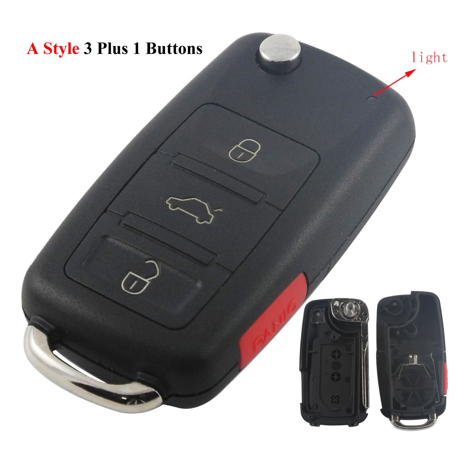 jingyuqin Flip Remote Car Key Shell Fob For VW Polo Golf MK6 Tiguan Touareg 202AD 202H 202Q 2/3/4/5 Button Key Case: 3B plus 1 Type A