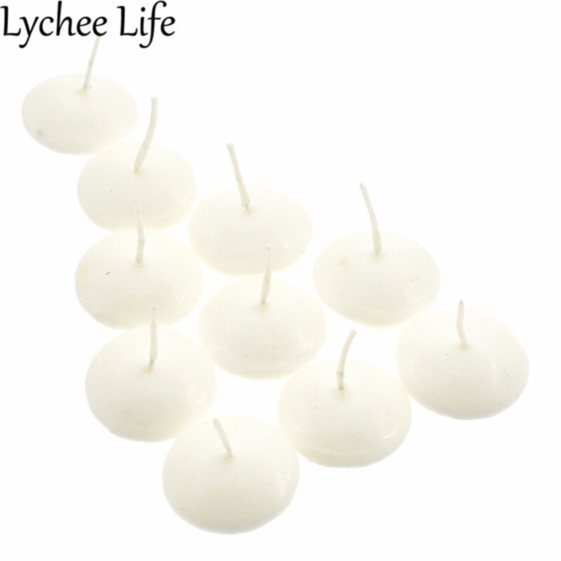 10 Uds velas flotantes de agua velas blancas de forma redonda para de boda decoración moderna creativa de la habitación del hogar artesanías