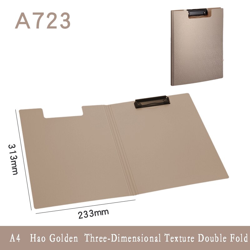 A4 Multi-function Writing Clip Office Supplies with Storage Double Fold Board Writing Board School Supplies Office Professionals: Local gold