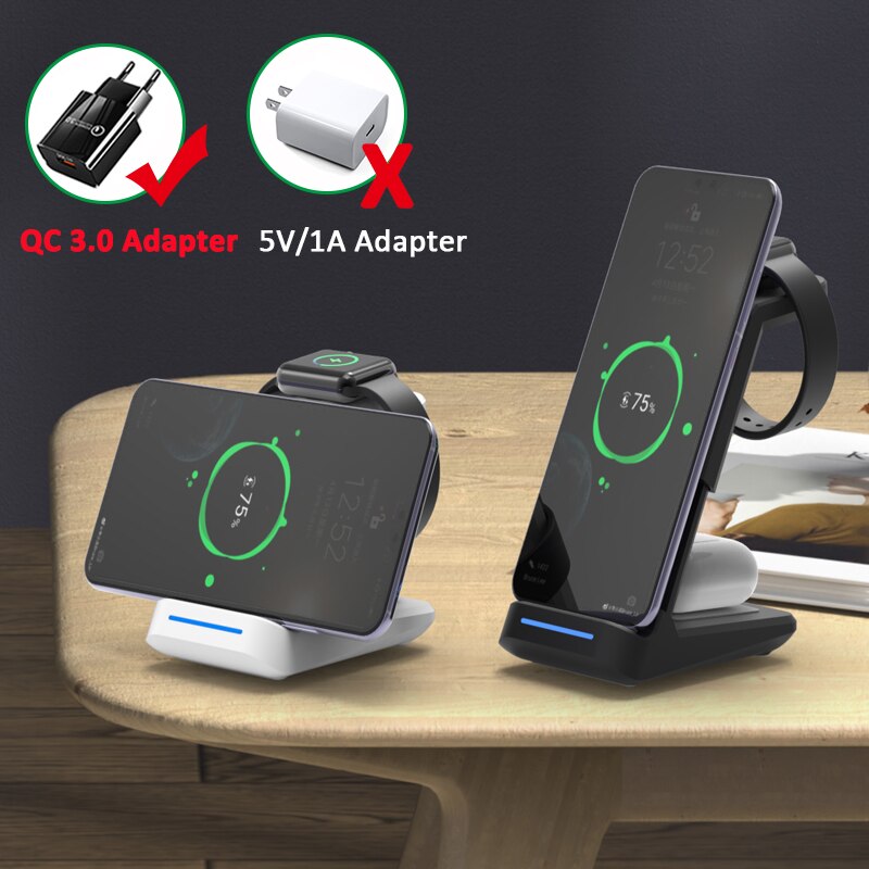 30w 3 in 1 magnetische kabellose ladestation für iphone 13 12 11 xr 8 apple watch qi schnellladestation für airpods pro iwatch 7 6