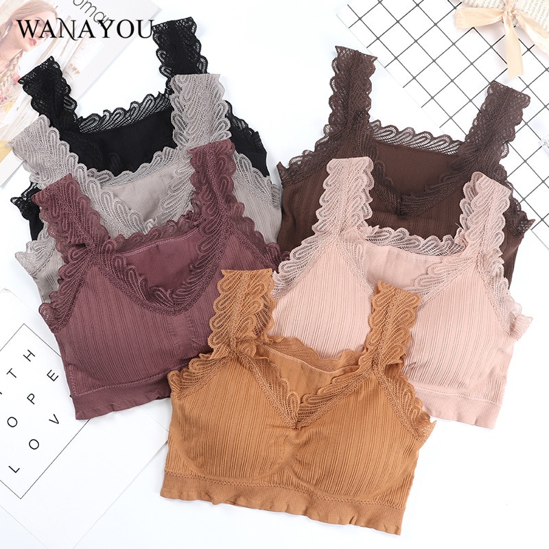 WANAYOU sostén deportivo de encaje para mujer, Top deportivo acolchado Push Up, sostén sin costuras para Yoga, Tops de Yoga para correr sin alambre, ropa interior deportiva transpirable