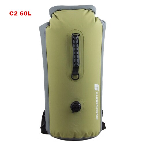 25-60l ipx 7 vanntett svømmepose oppblåsbar snorkling rafting drivende dykking tørr bag ryggsekk ting sekk: C2 60l