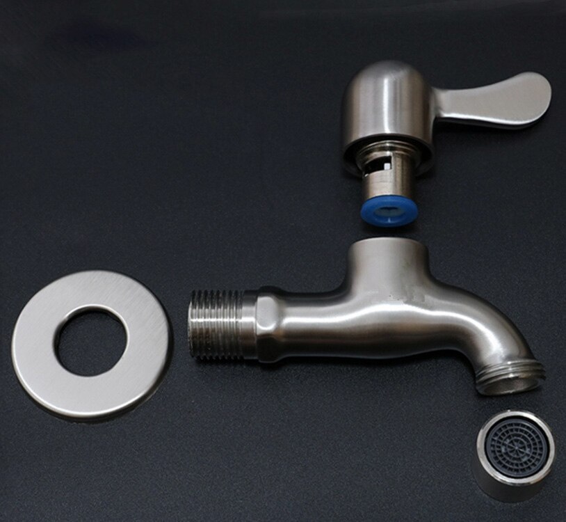 304 Stainless Steel Quick Opening Faucet Thick Single Cold Mop Pool Washing Machine Faucet Bathroom Balcony Quick Opening Faucet