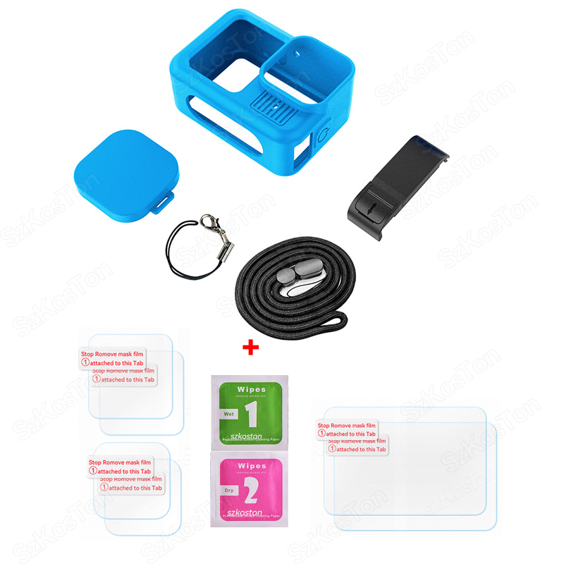 Protective Silicone Case for GoPro Hero 13 Black Tempered Glass Screen Protector Film Lens Cap Cover For Go Pro Accessory: purple color