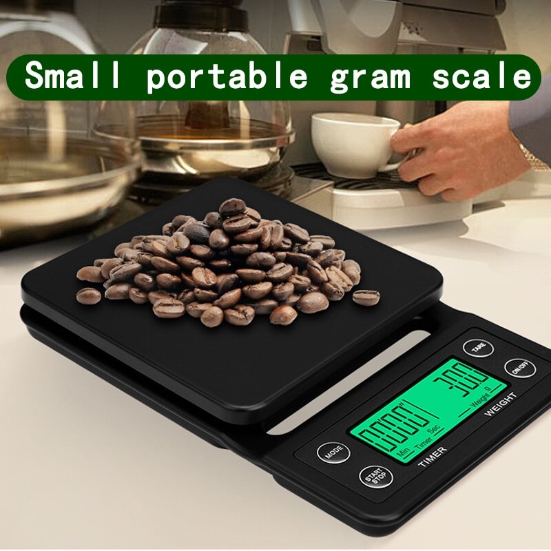Waterproof Insulation Pad Scale and Timer High Precision Drip Scale 3kg/5kg 0.1g LCD Display Food Scale