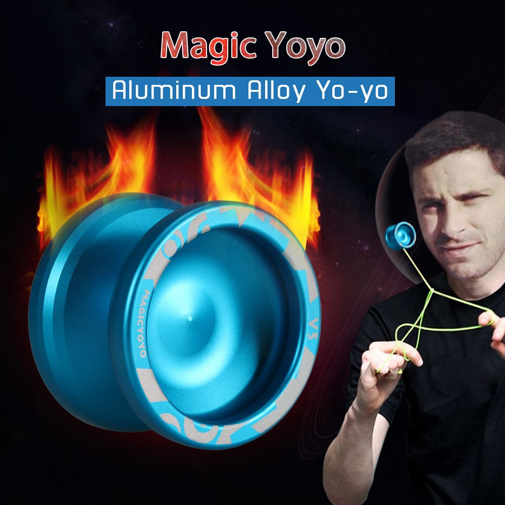 Magic Yoyo V3 tornio CNC yo-yo in lega di alluminio ad alta velocità reattivo con cordino rotante per ragazzi ragazze bambini bambini nero