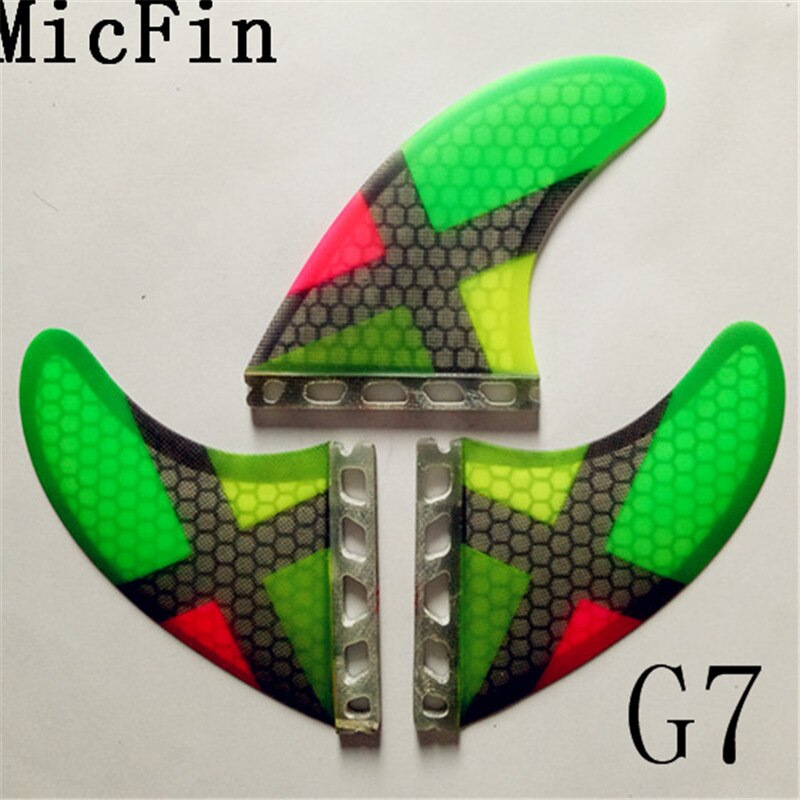 hotsales FCS G7 surf fins with fiberglass honeycomb for surfing size L 3pcs/set: Multi