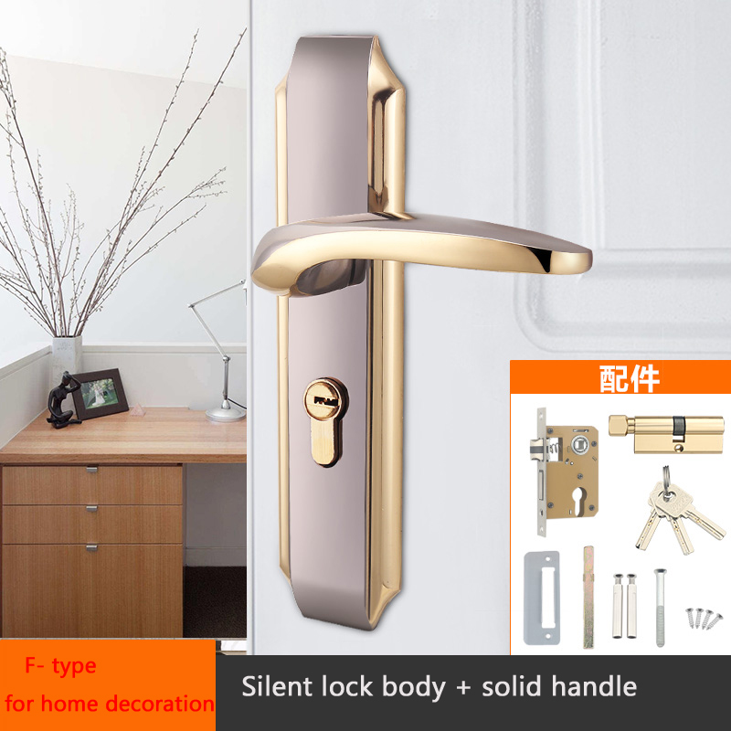 Slaapkamer Deurslot Set Intern Huis Met Sleutel Hout Veiligheidsdeurslot Voor Huis Deuren Knoppen Voor Deur Interieur Huis Beveiligingsslot: Black