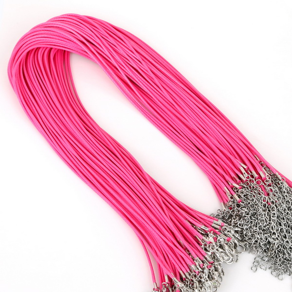 10Pcs/lot 1,5mm Leder Einstellbar Geflochtenen Seil Karabinerverschluss String Schnur Für Armband &amp; Halskette DIY Schmuck, der: Fuchsia