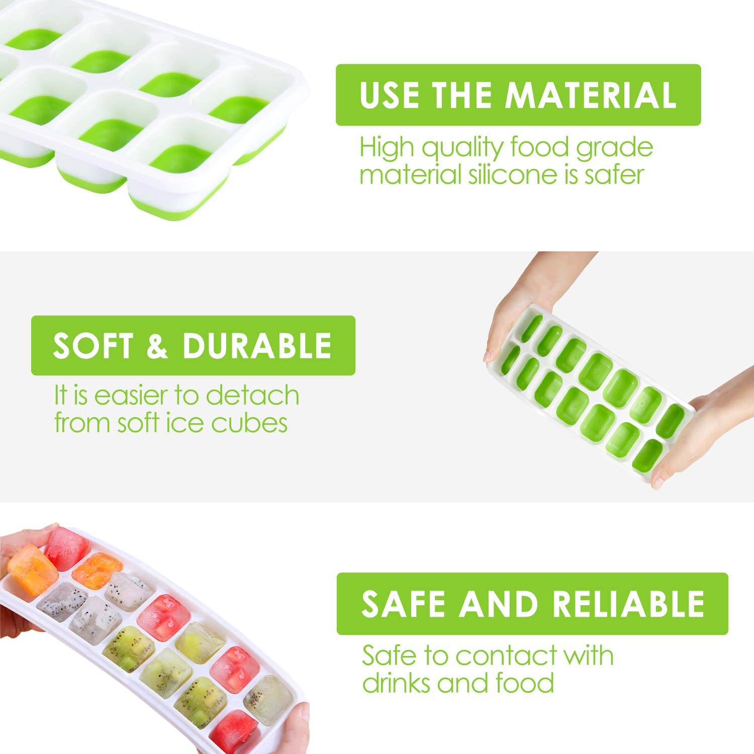 Neue Silikon Eis Würfel Tablett 14 Würfel DIY Eiswürfel Hersteller Schimmel Mit Abnehmbaren Deckel für Eis Partei Whiskey Cocktail Kaltes Getränk