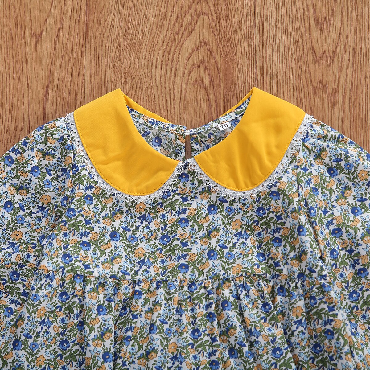 Ropa de verano para bebés y niñas, conjunto de 2 uds. A la con flores de muñeca, Top con cuello y pantalones cortos elásticos con linterna